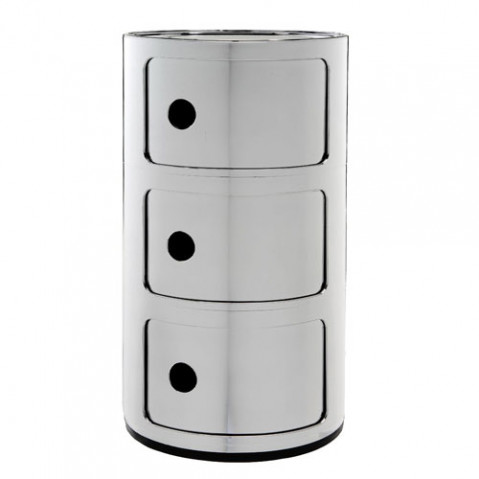 meuble rangement componibili 3 elements kartell chrome