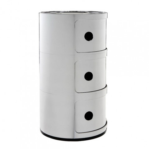 meuble rangement componibili 3 elements kartell chrome