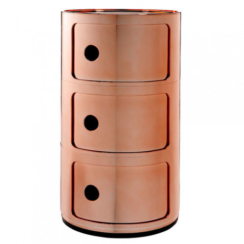 meuble rangement componibili 3 elements kartell cuivre
