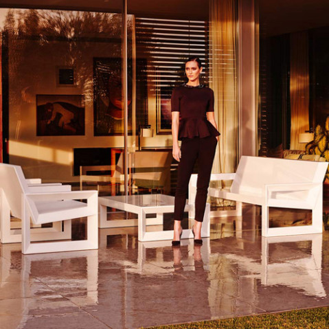 fauteuil bas frame vondom blanc