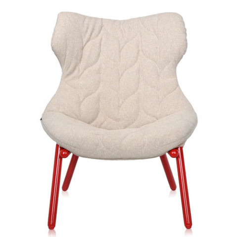 fauteuil foliage rouge kartell trevira beige