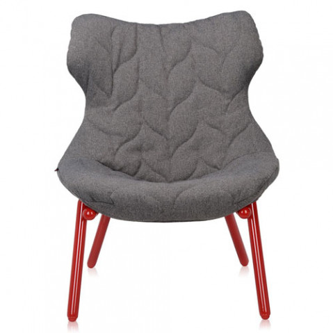 fauteuil foliage rouge kartell trevira gris