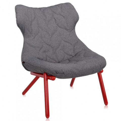 fauteuil foliage rouge kartell trevira gris