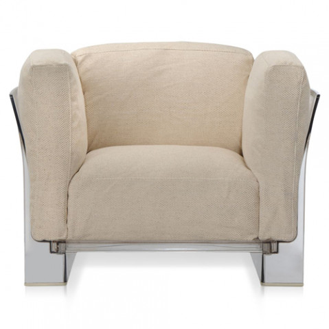fauteuil pop duo kattell transparent ecru