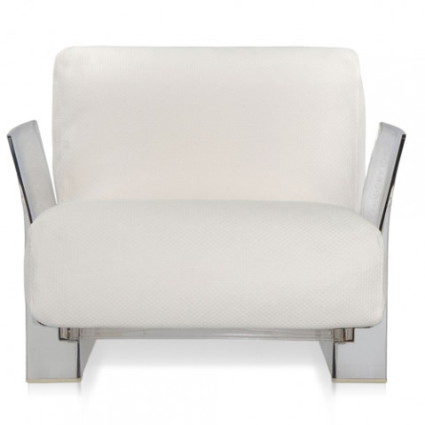fauteuil pop outdoor kartell transparent ikon blanc