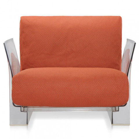 fauteuil pop outdoor kartell transparent ikon orange