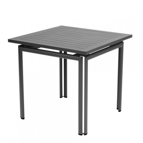 table costa 80x80cm fermob carbone