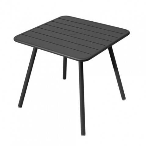 table luxembourg 80x80cm 4 pieds fermob carbone