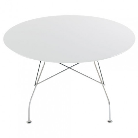 Glossy Table Ronde Design Kartell Blanc