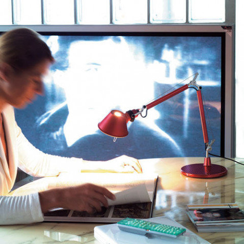 lampe poser tolomeo micro led artemide aluminium