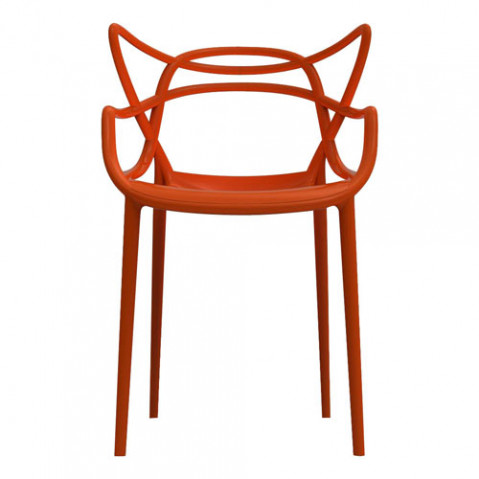 chaise masters kartell rouge orangé