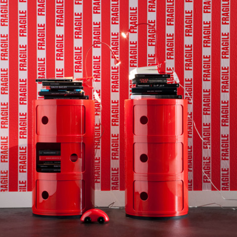 meuble componibili 4 elements kartell rouge