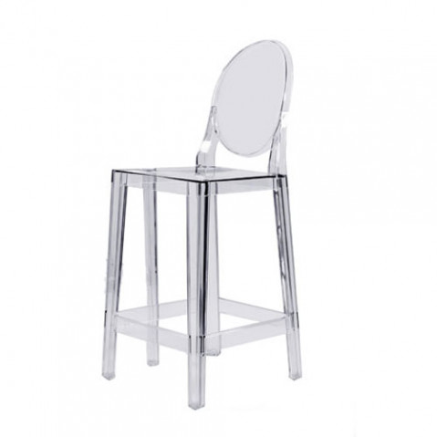 one more tabouret h 65 cm design kartell cristal