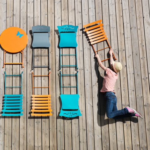bistro fermob pack de 2 chaises design gris orage