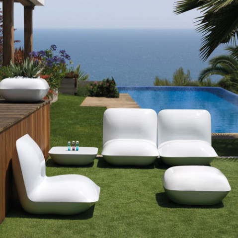 Pillow Pouf Design Vondom Laqué Blanc