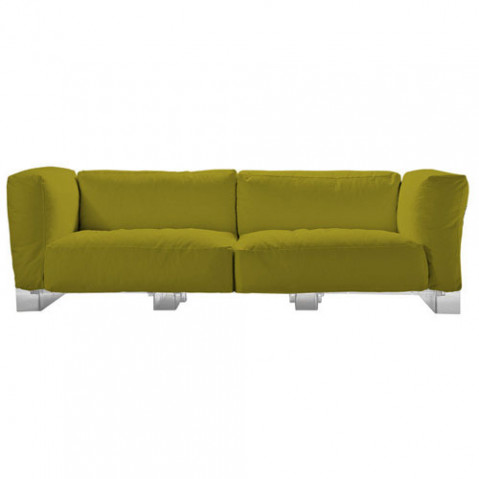 Pop duo canape kartell structure transparente tissu vert