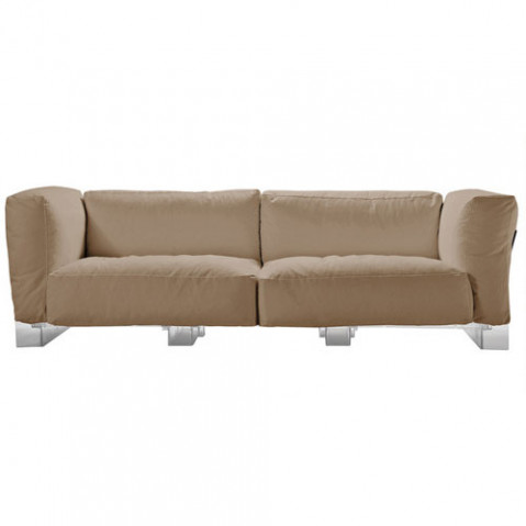 Pop duo canape kartell structure transparente tissu tourterelle