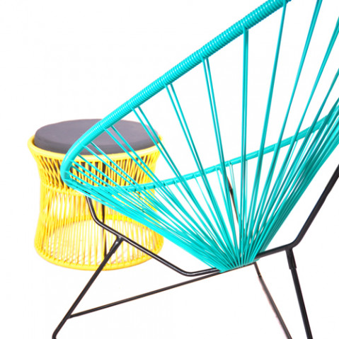 pouf ito boqa vert turquoise