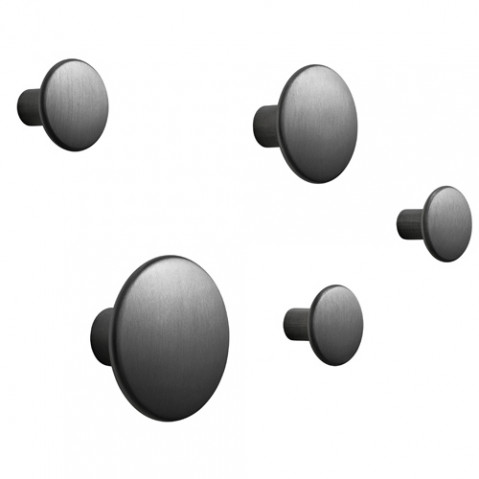 set 5 pateres the dots metal muuto noir