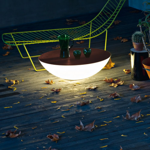 table basse lumineuse lampe de sol Solar foscarini exterieur marron