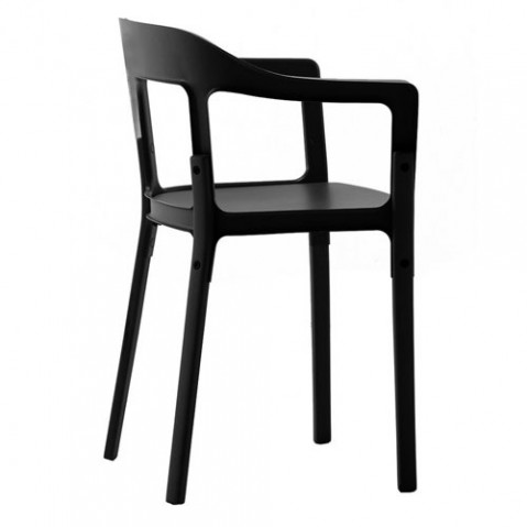 steelwood fauteuil design magis noir
