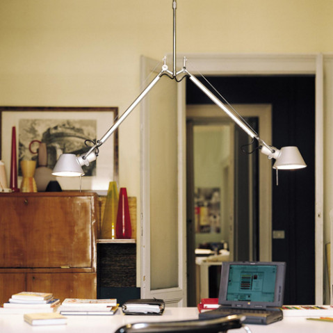 suspension tolomeo deux bras artemide aluminium