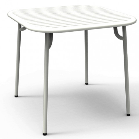 table carree week end petite friture blanc