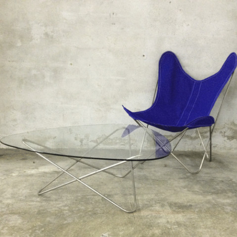 table basse ao airborne inox transparent