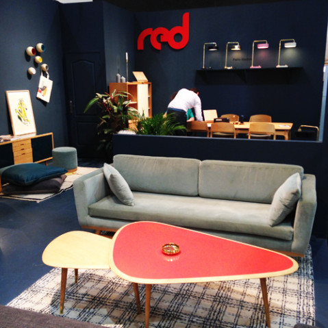 table basse fifties small red edition chene