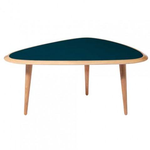 table basse fifties small red edition bleu paon