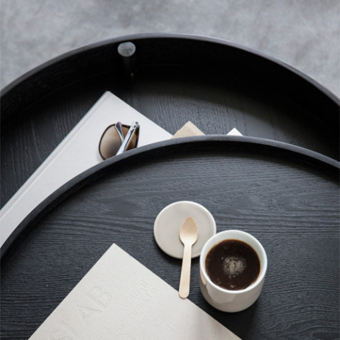 table basse turning menu chene laiton
