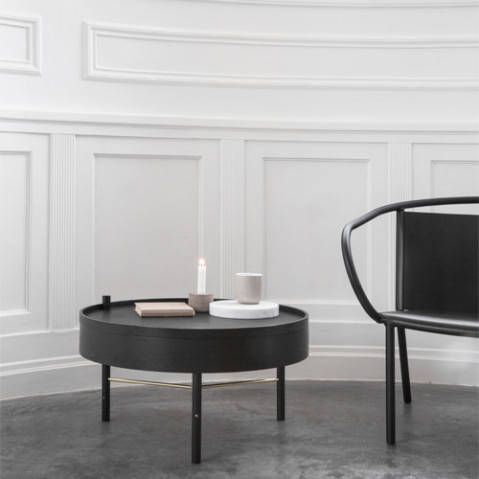 table basse turning menu frene cuivre
