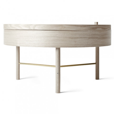 table basse turning menu chene laiton