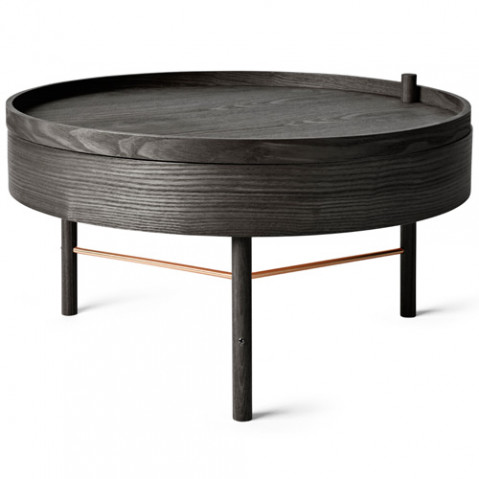 table basse turning menu frene cuivre