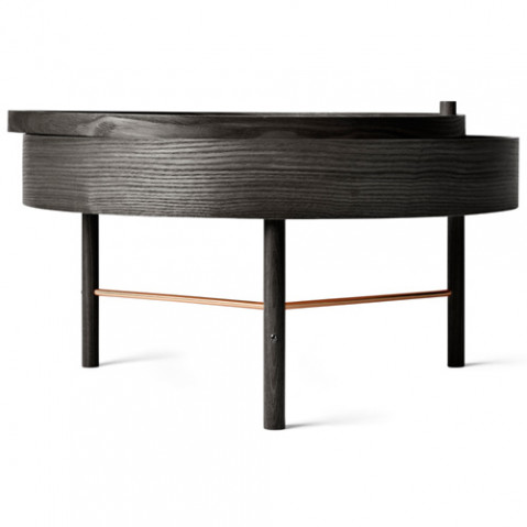 table basse turning menu frene cuivre