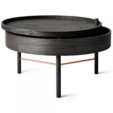 table basse turning menu frene cuivre