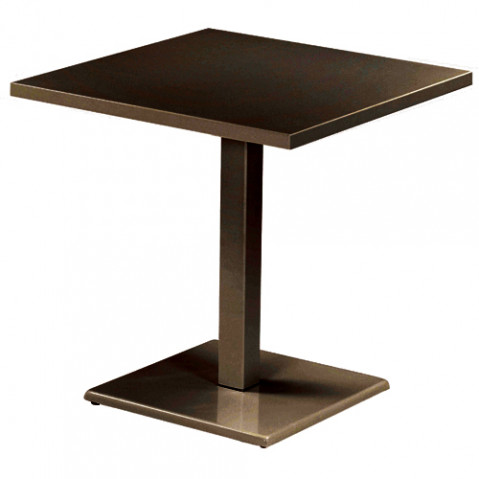 table carree round 70 emu marron