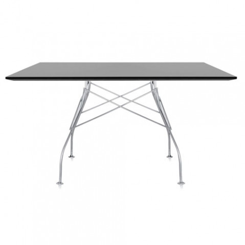 table carree glossy kartell noir