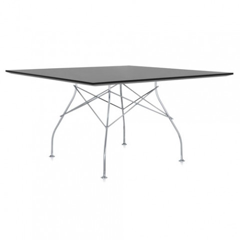 table carree glossy kartell noir