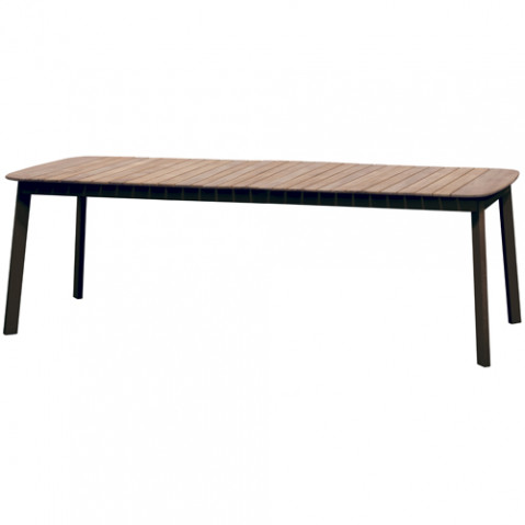 table extensible shine teck emu marron