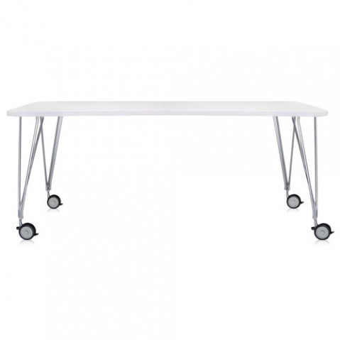 table max roulettes 190 kartell blanc