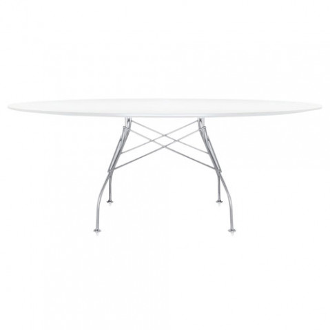 table ovale glossy kartell blanc