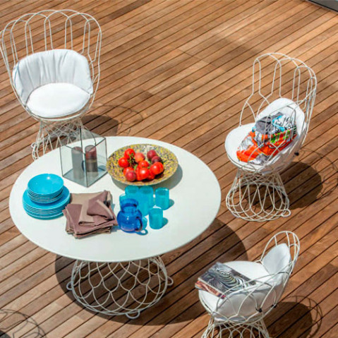 table ronde re trouve 130 emu blanc