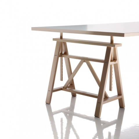 table treteaux teatro magis plateau blanc