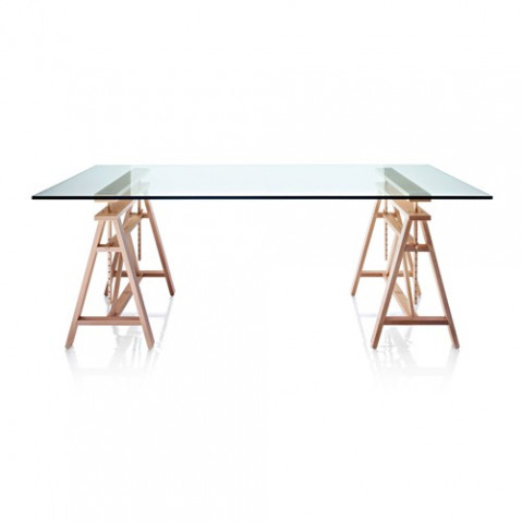 table treteaux teatro magis plateau verre