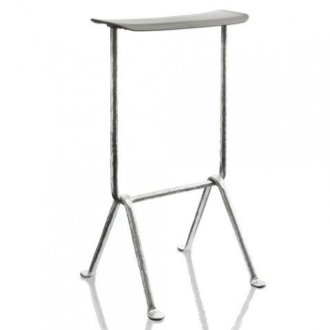 tabouret haut officina 65 magis galvanise gris metal