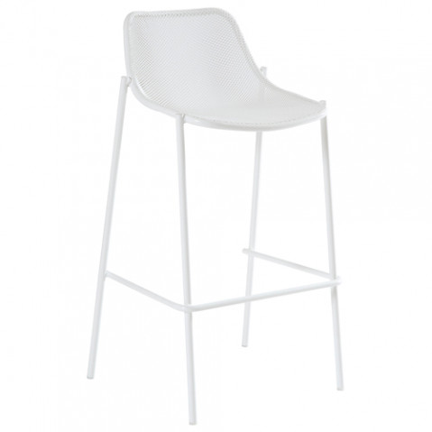 tabouret haut round emu blanc