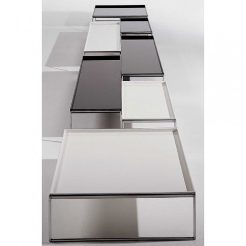 Trays Table Basse 80 x 40 cm Design Kartell Blanc