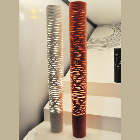 Tress Grande Lampadaire Design Foscarini Blanc