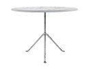 TABLE OFFICINA, Ø.100 cm, Galvanisé / Marbre blanc de MAGIS